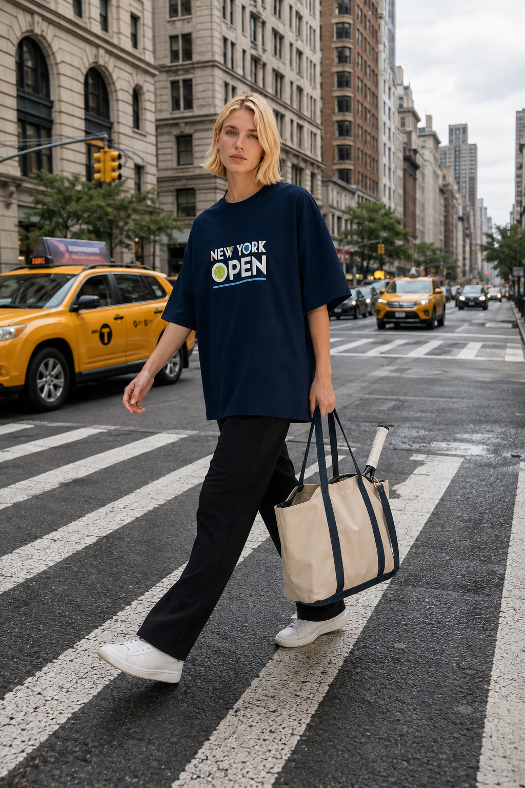 T-shirt New York Tennis Monumental 30. design textile unisexe [color:navy] [view:front]
