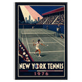Affiche New York Tennis New York Tennis 1976 Har-Tru vue latérale View, affiche Art déco de tennis new-yorkaise