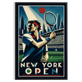 Affiche New York Tennis Open Male High Forehand Finish, affiche Art déco de tennis new-yorkaise