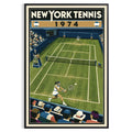 Affiche New York Tennis New York Tennis 1974 gazon revers croisé, affiche Art déco de tennis new-yorkaise