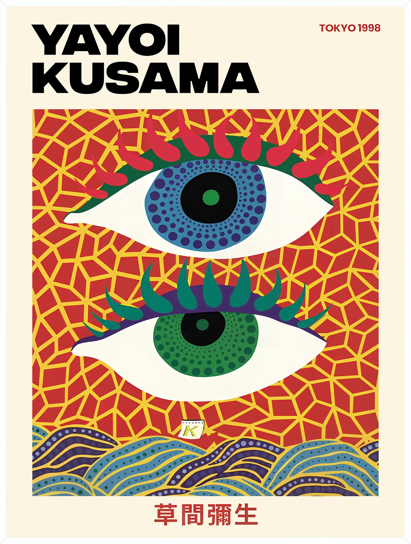 Yayoi Kusama · Eyes · Tokyo 1998 — encadrement blanc
