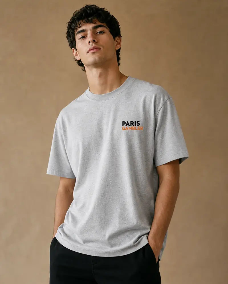 T-shirt Paris Gambler 3 Patch Gris clair