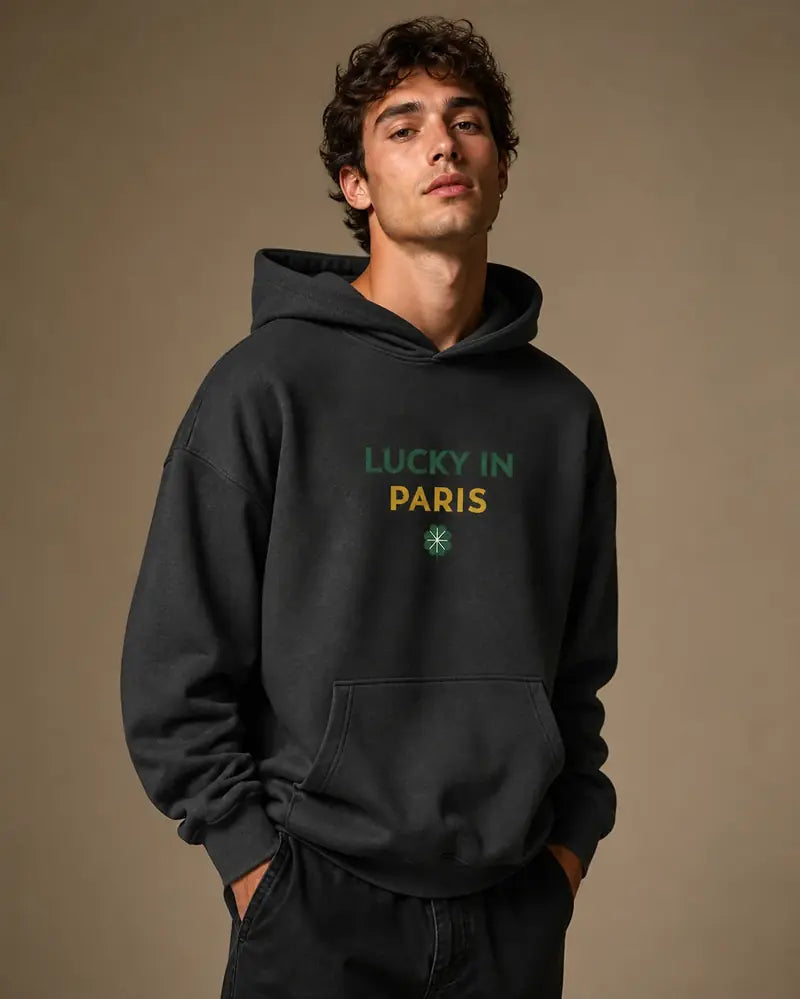 Hoodie Lucky In Paris Gris foncé